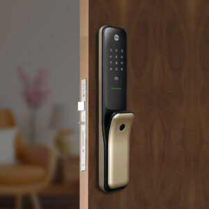 Yale Kyra Pro, Push Pull Smart Lock, with fingerprint, PIN, RFID, Manual Key, Gold